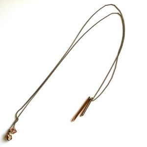 Banana Republic Gold Long Chain Pave Gemstone Necklace NWOT